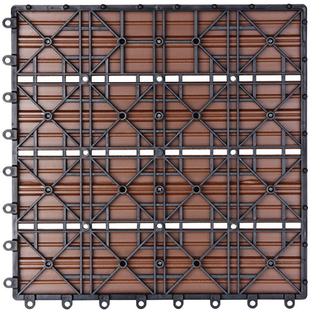 Kit 11 Mattonelle a Incastro per Terrazzo Piastrelle pavimenti 30x30cm in WPC Antiscivolo