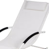 Sedia Sdraio a Dondolo Gravità Zero per Esterni con Cuscino Imbottito Bianco