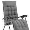 Poltrona da Giardino Pieghevole con Cuscino Imbottito e Struttura in Acciaio Grigio