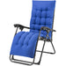 Poltrona da Giardino Pieghevole con Cuscino Imbottito e Struttura in Acciaio Blu