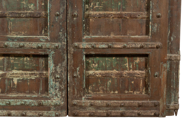 Biscottini Porta portone in legno massello e ferro da interno o da esterno vecchia e antica medievale