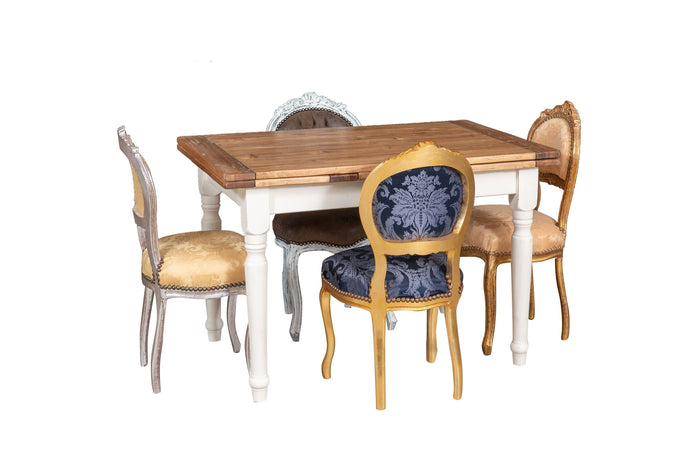 Biscottini Sedia poltroncina stile francese Luigi XVI in legno massello di faggio