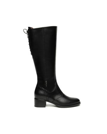 Nero Giardini stivali donna con lacci in pelle nero I514640D100