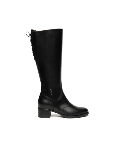 Nero Giardini stivali donna con lacci in pelle nero I514640D100