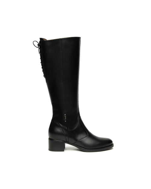 Nero Giardini stivali donna con lacci in pelle nero I514640D100