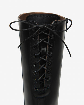 Nero Giardini stivali donna con lacci in pelle nero I514640D100