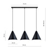 Sospensione Nordica Rebel 3 Luci In Acciaio Nero