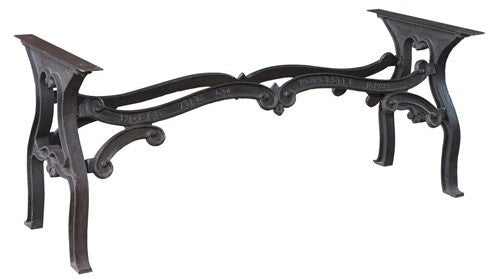 Biscottini Base Tavolo Ghisa 180x74x75 Nera Artigianale Biscottini Robusta Piani Pesanti