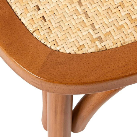 Biscottini Sedia Thonet in massello e seduta in rattan finitura legno invecchiato
