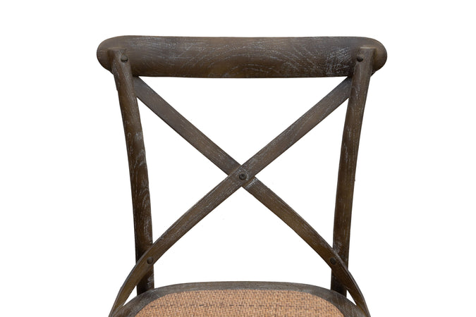 Biscottini Sedia Thonet in massello di frassino e seduta rattan finitura marrone anticato