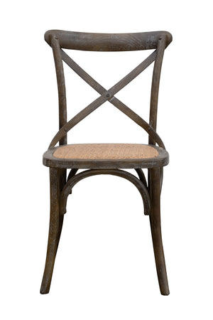 Biscottini Biscottini Sedia Thonet 48x52x88 Frassino Rattan Marrone Anticato Design Vintage