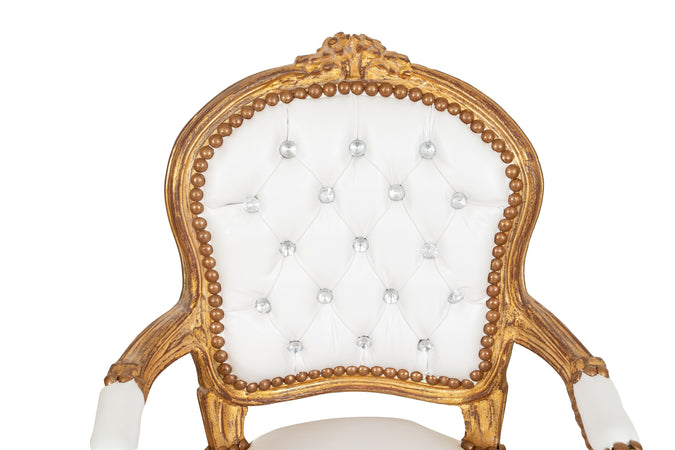 Biscottini Biscottini Poltrona Bambino Stile Luigi XVI Legno Faggio Intagliata Oro