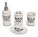 Biscottini Set bagno Powder Soap 4 pezzi in porcellana bianca decorata