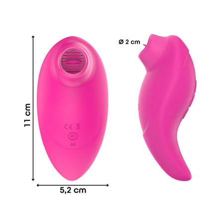 Stimolatore Clitoride 2in1 Vibra e Lecca Vibratore Multifunzione Licking Silicone