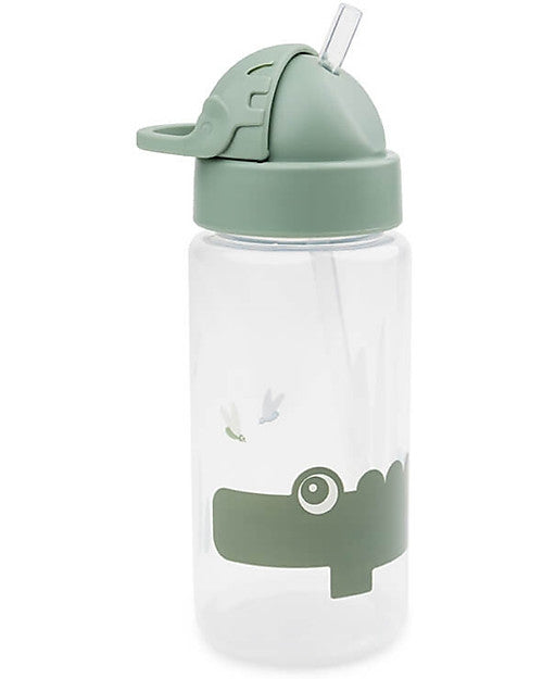 Borraccia Antigoccia con Cannuccia - Croco - Verde - Lavabile in Lavas Done By Deer