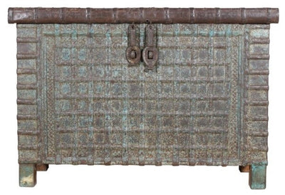 Biscottini Vecchio forziere in legno e ferro L127XPR47XH87 cm