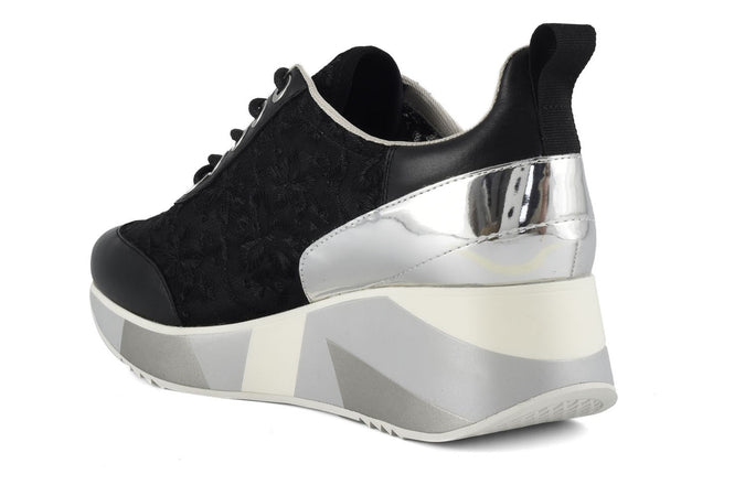 SNEAKERS ALLACCIATA IN PIZZO E PELLE