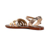 SANDALO GILDA, IN PELLE PITONATA CON BORCHIE