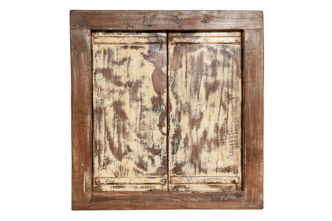 Biscottini Finestra finestrina grata in legno massello e in ferro antica e vecchia medievale con telaio da interno o da esterno