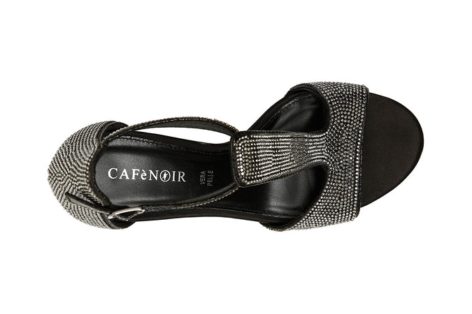 SANDALO STRASS A T CHIUSO DIETRO IN LAMINATO