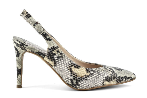 SCARPA APERTA DIETRO IN PITONE TACCO 90MM