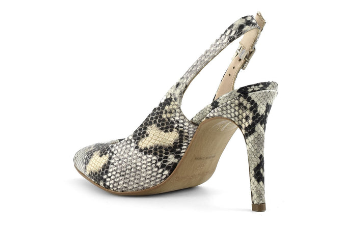 SCARPA APERTA DIETRO IN PITONE TACCO 90MM