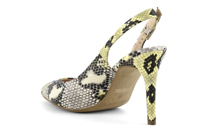 SCARPA APERTA DIETRO IN PITONE TACCO 90MM