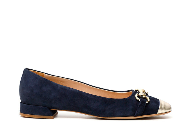 BALLERINA IN PELLE SCAMOSCIATA CON ACCESSORIO