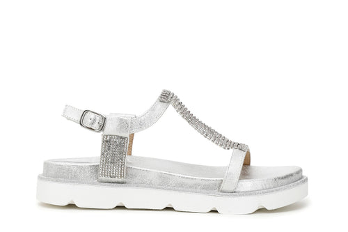 SANDALO MAGLIA METALLICA CON MICROSTRASS