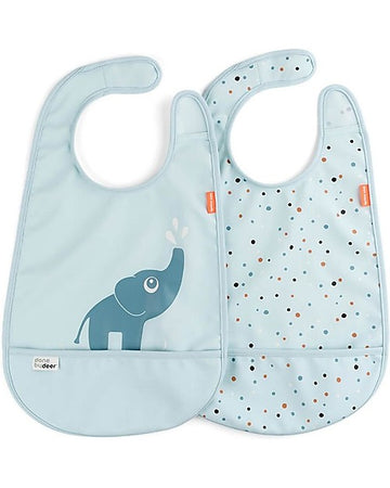 Set da Due Bavaglini Impermeabili con Tasca Deer Friends - Elphee - Bl Done By Deer