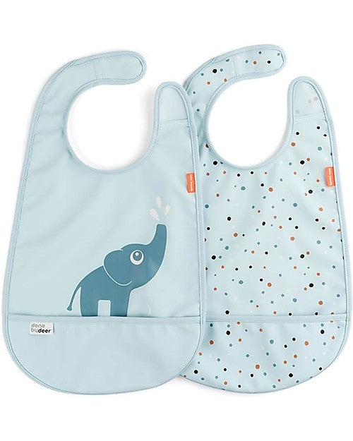 Set da Due Bavaglini Impermeabili con Tasca Deer Friends - Elphee - Bl Done By Deer