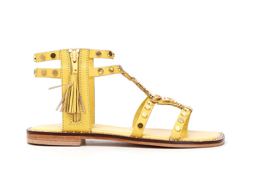 SANDALO IN PELLE CON ZIP LATERALE