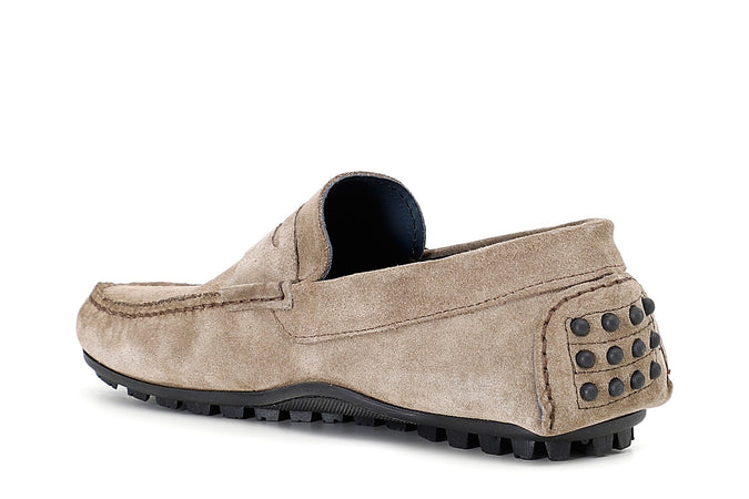 MOCASSINO IN PELLE SCAMOSCIATA CON PASSANTE E SUOLA DRIVER