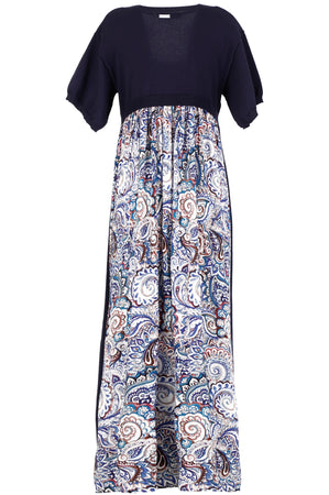 ABITO LUNGO IN VISCOSA E TESSUTO