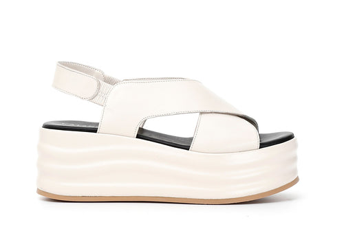 SANDALO SU ZEPPA INCROCIATO IN NAPPA