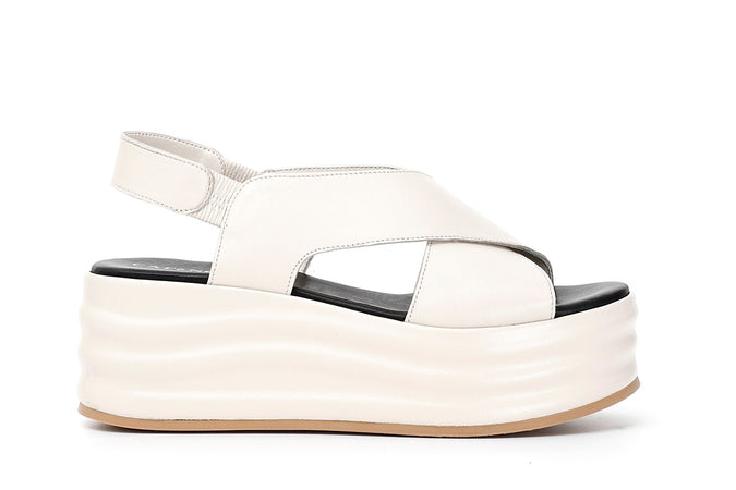 SANDALO SU ZEPPA INCROCIATO IN NAPPA