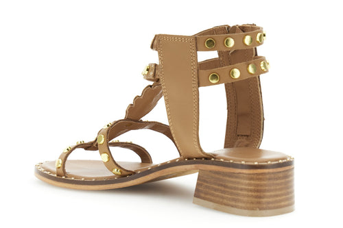 SANDALO IN PELLE CON ZIP LATERALE