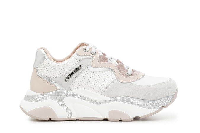 SNEAKERS IN PELLE E RASO