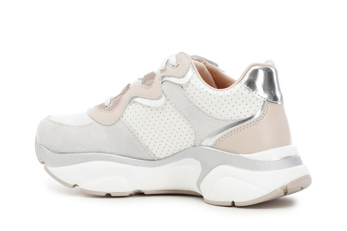 SNEAKERS IN PELLE E RASO