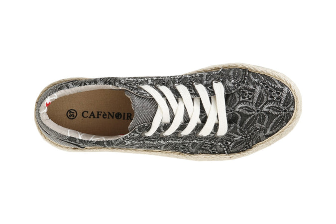 SNEAKER FASCIA CORDA IN CANVAS RICAMATO