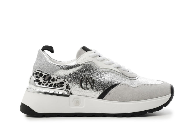 SNEAKERS ALLACCIATA IN PELLE SCAMOSCIATAE METAL CRACK