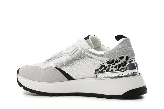 SNEAKERS ALLACCIATA IN PELLE SCAMOSCIATAE METAL CRACK