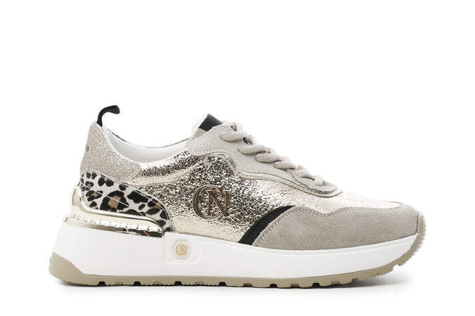 SNEAKERS ALLACCIATA IN PELLE SCAMOSCIATAE METAL CRACK