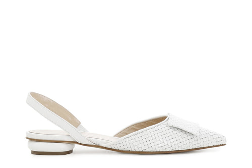 BALLERINA APERTA DIETRO IN PELLE STAMPAINTRECCIO