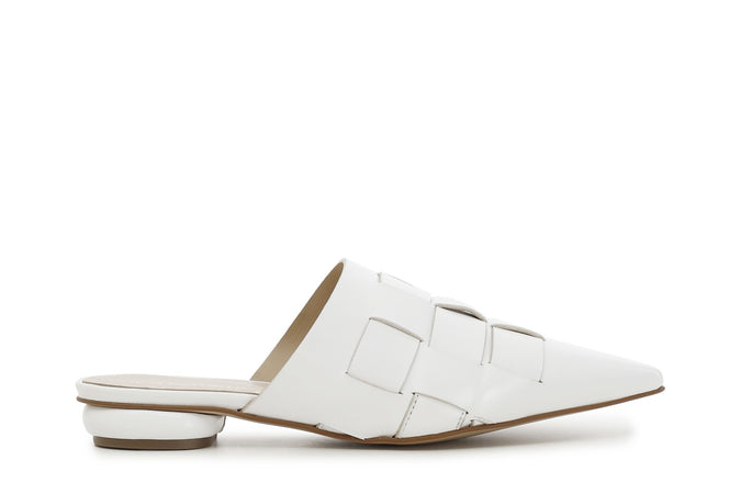 SABOT IN PELLE INTRECCIATA A MANO