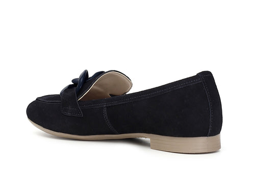 MOCASSINI IN PELLE SCAMOSCIATA CON CATENA