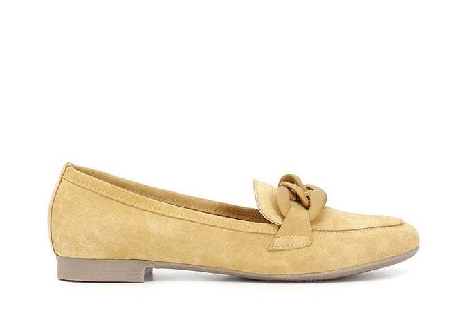 MOCASSINI IN PELLE SCAMOSCIATA CON CATENA