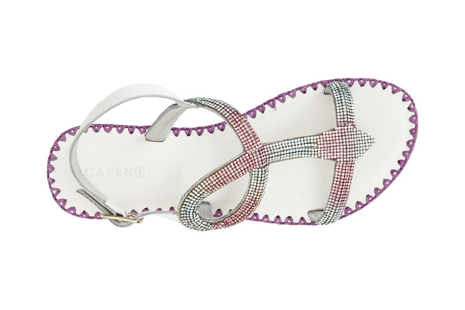 SANDALO CON MOTIVO SERPENTE STRASS