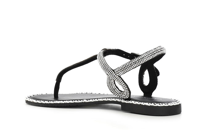 SANDALO INFRADITO CON STRASS SFUMATI