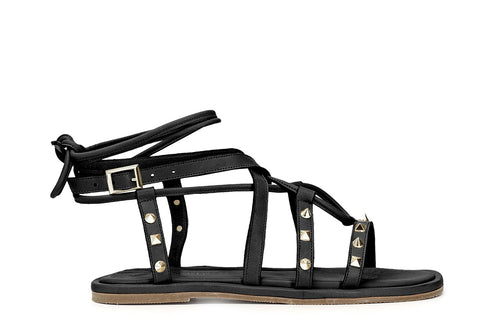 SANDALO SCHIAVA IN PELLE CON BORCHIE